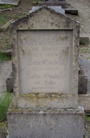 Guendisch Peter 1832-1908 Bonfert Kath 1837-1876 Grabstein